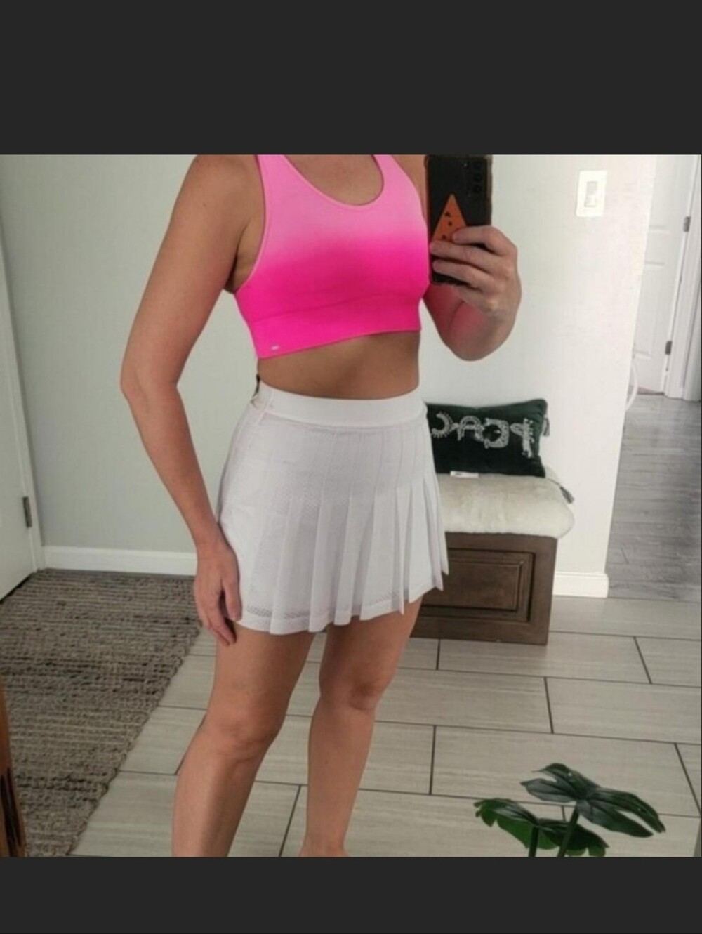 PINK Victoria's Secret White Pleated Skater Skirt